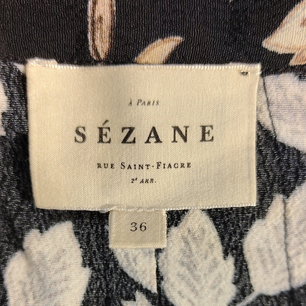 Sezane Black and Gold Floral Midi Skirt - Picture 2 of 4